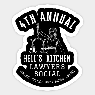 Hell's Kitchen Lawyers Social (white text) Sticker